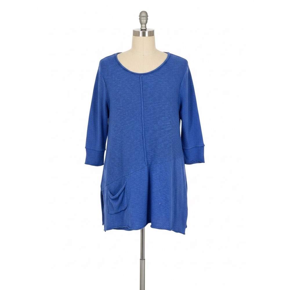 Habitat Clothes To Live In Blue Linen Cotton Tunic Sweater Top Large